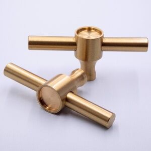 Brass Modern Drawer Pulls, Cabinet Handles, Solid Brass T-Bar Handles and Pulls